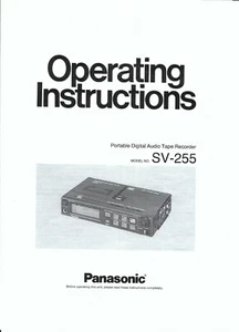 Panasonic  Bedienungsanleitung user manual owners  für SV- 255 englisch  Copy - Picture 1 of 1