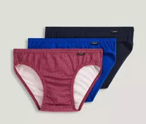 Men's Jockey Underwear 3-pack Bikini Briefs 100% Cotton(Red,Blue,Navy) - Picture 1 of 3