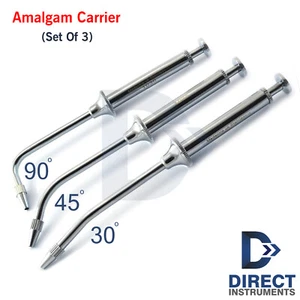 Dental Amalgam Carrier Cement 30° 45° 90° Pack Portador de amalgama Lab Set Of 3 - Picture 1 of 4