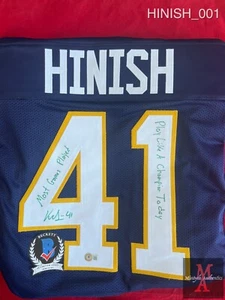 MAGLIA PERSONALIZZATA FIRMATA KURT HINISH NOTRE DAME FOOTBALL! BECKETT! HOUSTON TEXANS! - Foto 1 di 3