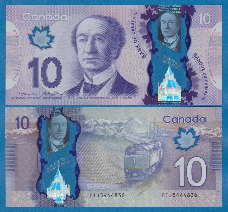 CANADA 10 Dollars P 107b 2013 UNC Polymer Sign Macklem & Poloz BC-70b (P 107 b) - Image 1 of 1