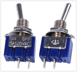 New 2 Terminal SPST ON/OFF 2 Position 250VAC 6mm Mini Toggle Switches MTS-101 - Picture 1 of 13