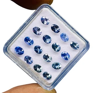 Lotto pietre preziose sfuse abbaglianti taglio ovale 4x3 mm tanzanite naturale 16 pezzi - Foto 1 di 16
