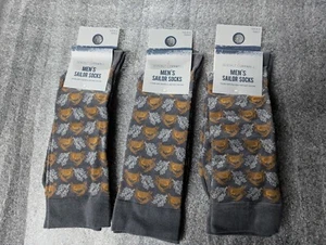 3 x Seasalt Herren Sailor Arty Socken Einheitsgröße. Neu mit Etikett. Größe 8-12.(3 PAAR) - Bild 1 von 3
