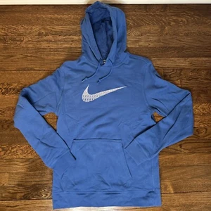 Nike Sweater Mens Size Medium Royal Blue Swoosh Hoodie - Picture 1 of 7