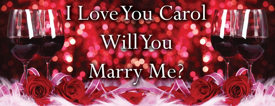 LARGE  OUTDOOR VIINYL BANNER WILL YOU MARRY ME MARRIAGE PROPOSAL BANNER ANY TEXT — 第 1/1 张图片