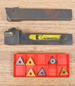 2 Lathe Turning Tools Holders Kennametal & Kenloc + 6 Inserts - Picture 1 of 14