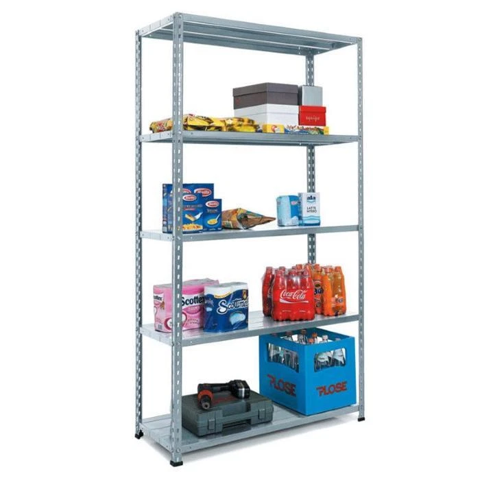 SCAFFALE METALLO BULLONI 5 RIPIANI SCAFFALATURA 100X40X200 GRIGIO ASTE INTERE - Immagine 1 di 1