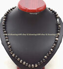 6/8/10/12/14mm Natürlich Silber Obsidian Edelstein Rund Perlen Halskette 45cm