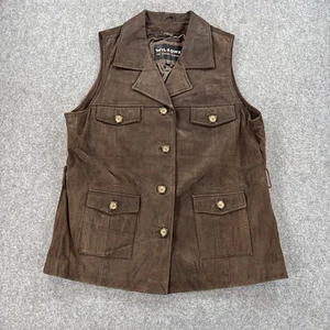 Chaleco de cuero marrón Wilsons The Leather Experts para hombre bolsillos XL - Imagen 1 de 7