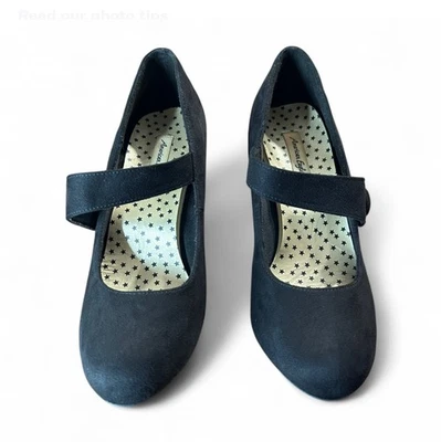 Zapatos Mary Jane de gamuza negra AMERICAN EAGLE con un toque de encanto retro, 7 buen estado Foto 1 de 4