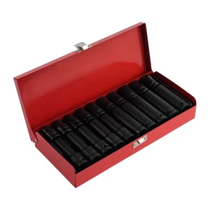 20PC 1/2-Inch Drive Deep Impact Socket Set Axle Hub Nut 6-Point Metric SAE - Picture 1 of 12