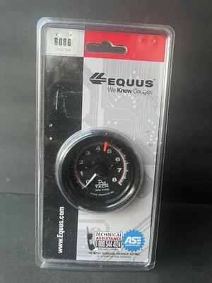 ¡NUEVO! Tacómetro Equus calibre NEGRO (6086) 6000 serie 0-8000 RPM 2-1/2" eléctrico Foto 1 de 4