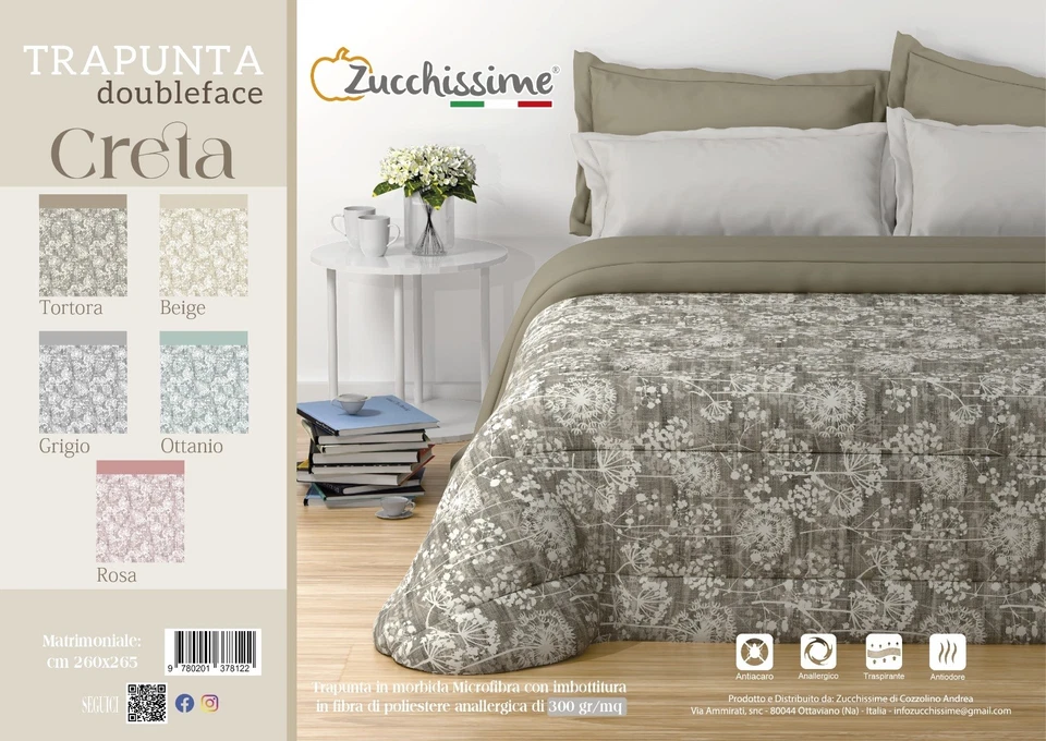Trapunta Piumone In Morbida Microfibra Zucchissime "Creta" Double Face - Immagine 1 di 1