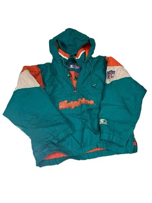 Винтажная стартовая куртка пуловер Miami Dolphins 90-е детская молодежная детская L большая - Изображение 1 из 4