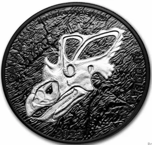 2022 Canada $20 1oz Discovering Dinosaurs Mercury's Horned Face Silver .9999 - Picture 1 of 5