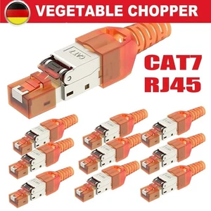 10X Wtyczka sieciowa CAT 7 Beznarzędziowa RJ45 Wtyczka sieciowa Kabel do układania Metal - Zdjęcie 1 z 13