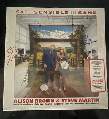 STEVE MARTIN & Alison Brown New SIGNED Album SAFE SENSIBLE & SANE Clear Red - Image 1 of 4
