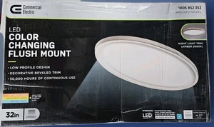 Commercial Electric Flush Mount Ceiling Lights 32" Low Profile Oval LED White - Picture 1 of 2
