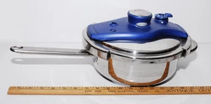 T-Fal Clipso 3L. Stainless Steel & Blue Pressure Cooker Inox18-10 Made in France - Picture 1 of 8