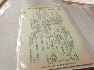 1938 STUDEBAKER J15 TRUCK  Original Wiring Diagram  - Bild 1 von 1
