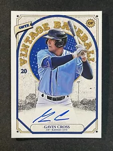Gavin Cross - 2023 Onyx Authenitcated Vintage Baseball BLUE AUTO Royals Prospect - Picture 1 of 2