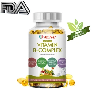 Complejo de vitamina B, vitaminas B1, B2, B3, B5, B6, B8, B12, energía, ayuda al metabolismo 120 - Imagen 1 de 11