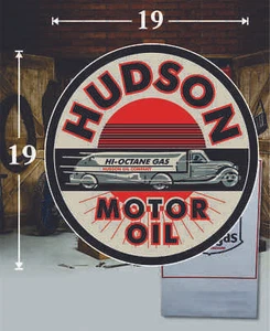 (1) 19" X 19" HUDSON KANSAS OIL GAS VINYL DECAL LUBESTER OIL PUMP CAN LUBSTER - Picture 1 of 1