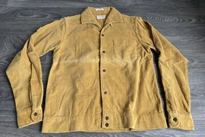 Camisa de pana de colección años 50 chaqueta con botones Jac torso forrada Japón oro mostaza pequeña - Imagen 1 de 7