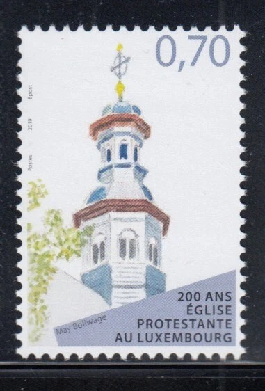 LUXEMBURGO 200 Años de Iglesia Protestante en Luxemburgo Sello MNH Foto 1 de 1