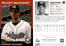 Rodrigo Escobar 2004 Choice Tri-City ValleyCats #15 Card *AutographDen*