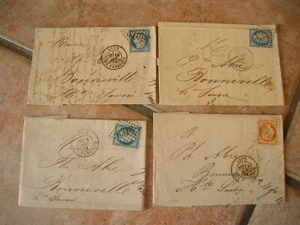 FRANCE LOT DE 4 LETTRES ANCIENNES DEPART DE LYON CERES (E301) - Imagen 1 de 2