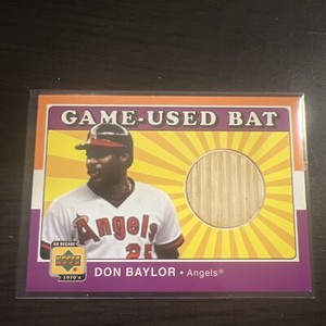 2001 Upper Deck Decade 1970's Don Baylor BAT Relic Card Game Used BAT Angels!