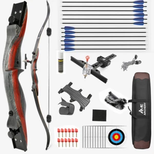62" Takedown Recurve Bow Kit 20-50lbs Archery Hunting Target Shoot Practice - Picture 1 of 12