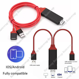 USB HDMI Cable 1080P Phone to Digital TV HDTV AV Adapter For iPhone iPad Android