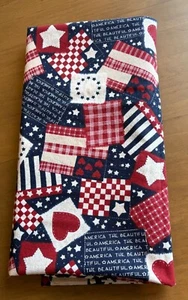 Fabric Traditions Americana Stars Stripes America the Beautiful Fabric 1.4 Yard - Picture 1 of 5