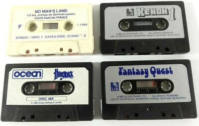 Lot de 4 Jeux Oric en loose  Xenon 1  No Man's Land  Fantasy Quest  Hunchback - Photo 1/2