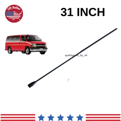 Mástil de antena negro de repuesto de 31 pulgadas para Chevrolet Express 3500 1996-2023 Foto 1 de 2