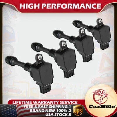 4x Bobina de encendido para Nissan Altima X-Trail Sentra 2002-2006 2,5 L L4 qr25de UF350 Foto 1 de 4