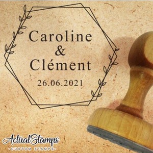 Tampon Mariage, Tampon Personnalisé, Tampon SAVE THE DATE, Tampon Bapteme - Picture 1 of 10
