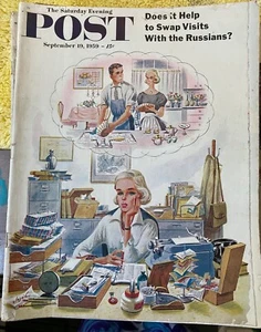1959 September 19 The Saturday Evening Post Vintage Magazine Constantin Alajalov - Picture 1 of 5
