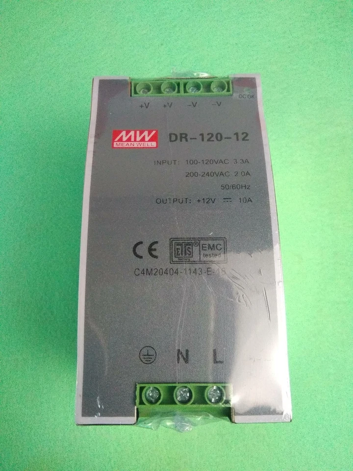 New Mean Well DR-120-12 12V 10A 120W​ AC/DC Power Supply Single-OUT - Image 1 of 1