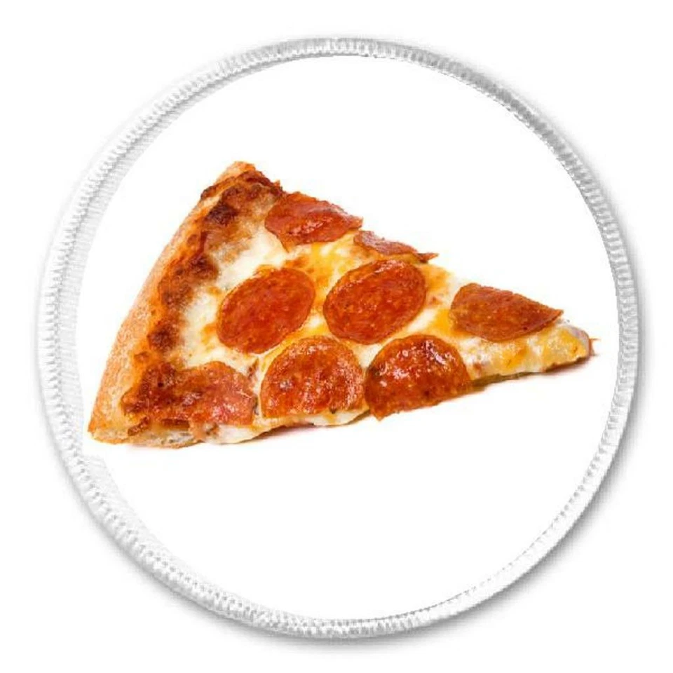 Pepperoni Pizza Slice - 3" Circle Sew/Iron On Patch Funny Joke Humor Food - Image 1 of 1