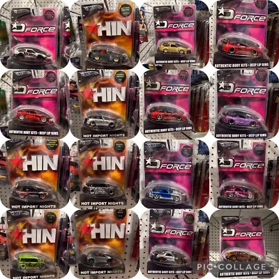 Hotwheels Hot Import Nights & D Force Honda AE86 Mazda Nissan EVO VW Scion 1:50 Foto 1 de 4