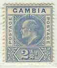 Gambia Stamps 45 SG 60 2.5d Brt Blue MNH F/VF 1905 SCV $35.00
