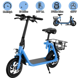 Electric Scooter for Adults Foldable Sports Electric Scooter w/Seat Commuter NEW - Picture 1 of 8