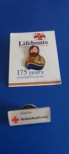 RNLI 175 Jahre Reversabzeichen (# 183) + Rotes Kreuz Pin Abzeichen VERSANDKOSTENFREI  - Bild 1 von 2