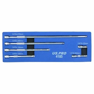 1/4" Drive Straight Socket Extension Bar Set 32mm - 275mm 6pc Set - Picture 1 of 3