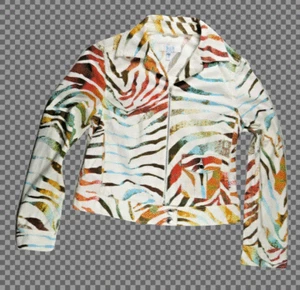 ESCADA Sport Womens Jacket 36/6 Striped Zebra Bomber Fashion Designer Style Chic - Picture 1 of 11