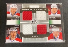 2013-14 SP Game Used Rookie Fabrics Quad Card#RF4MON Galchenuk/Gallagher/Tinordi